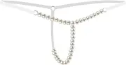 [HCHJNPAS] Charm Chain Pearl Panties for Women Open Crotch Femme Thong Valentine Day Gift Sexy Bikini Panties Waist Body Chain