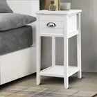 Thyme Bedside Table Nightstand Drawer Storage Cabinet Lamp Side Shelf White