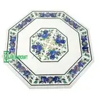 18'' White Marble Table Top coffee Center Inlay Malachite Lapis antique C2