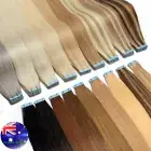 Tape in Human Hair Extensions Seamless Invisible Skin Wefts Remy Thick Hair Long