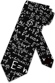 Science Ties Mens E=mc2 Physics Neckties Black by Three Rooker