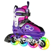 Crazy Skates Alpha Adjustable Inline Skates with Light Up Wheels NEW Size 5-8