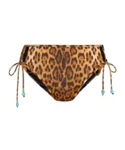 Logo bikini swimsuit S,M Brown