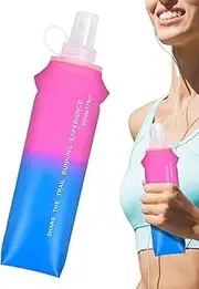 Running Soft Flask, 500 ml Soft TPU Water Bottle Folding, Hiking Gear, Portable Container with Easy Open Lid, Fits Hydration Backpacks for Cycling, Climbing, Running, 1 Piece