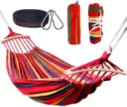 Portable Hammock Holds Upto 450lbs Cotton Fabric Two Person Outdoor Patio Use