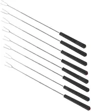 8pcs BBQ Fork Set Stainless Steel Grill Utensils BBQ Accessories Kit Extendable Retractable Skewers Telescoping Marshmallow Sticks Fire Pit Camping Tools