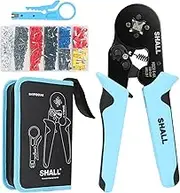 SHALL Crimper Tool, 1800-Piece Wire Ferrule Kit with Wire Stripper, Self-Adjustable Ratchet Wire Crimper Kit for Electricians, for AWG 28-7 (0.08-10mm²) Electrical Wire Connectors, Carry Bag Included