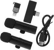 OSALADI Clip-on Collar Microphone Wireless Interviewing Mic for Smartphone Outdoor Live Streaming Filming Small Easy-to-Carry Design
