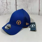 The Open Golf Seasonal Cap Hat Fitted Size M/L New Era 39THIRTY Royal Blue Mesh