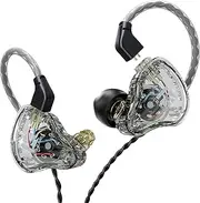 KBEAR KS1 USBC Headphones, Type C Wired Headphones, Deep Bass USB C Earbuds, High Resolution Noise Canceling in Ear Monitors, in Ears for Singers Musician Audifonos Auriculares (Type-c,clear with Mic)