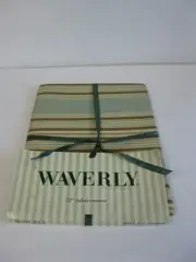 WAVERLY GREEN AND TAN METROPOLITAN STRIPE TABLE RUNNER NEVER USED NIP