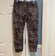 Size 10 Jen7 by 7 for All Mankind Printed Ankle Skinny Jeans-Golden Leopard