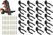 Gisedkle 20pcs Guitar Hangers, Guitar Bass Stand Wall Mount Hanger Hook with Screws, Ukulele Banjo Mandolin Electric Guitar Display Holders for Wall, Black