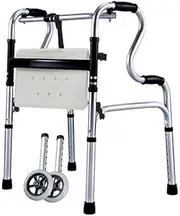 Walker,Rollator Walker Folding Walkers with Seat，Adjustable Height Lightweight Aluminium Walker for Seniors Little Surprise
