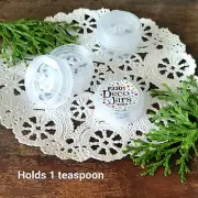 50 Tiny 1/4oz Plastic JARS Screw clear CAP Container Geocache 1TSP DecoJars USA