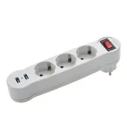 1PCS Dual USB Ports 1 to 3 Way EU Standard Power Adapter Socket Strip Porous Terminal Board 16A Conversion Plug