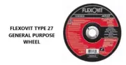 4-1/2 x 1/4 x 5/8-11 FLEXOVIT TYPE 27 GEN. PUR. WHEEL ITEM NO.3890650(FT)-(2PC.)