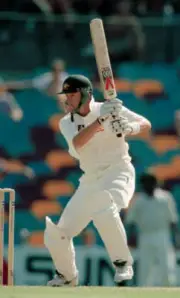 Mark Waugh batting for Australia during the 1st Test match ag- Old Cricket Photo