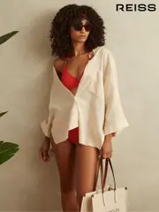 Reiss Red Aubrey Underwired Tie Back Bikini Top (Q90480) | $155
