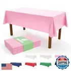 IVAPUPU 6 Pack Pink Disposable Tablecloth - Waterproof Plastic Table Cloth fo