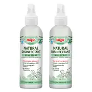 2 x Magic Natural Disinfectant Mini Spray 125mL Effective Disinfection of Prams, Car Seats, Shopping Trolleys, and more