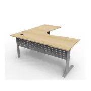 Range Edge Workstation 1800Mm X 1800Mm X 750Mm D X 730Mm H Oak Silver - Flat Pack Delivery