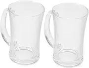 2pcs Vintage Glass Beer Mugs Classic Design for Hot Cold Beverages Dishwasher Safe Drinking Glasses for Beer Coffee Juice More Odor