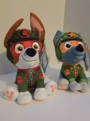 Nickelodeon Paw Patrol Rocky & Tracker 2 Piece Set 6" Character Plush Dogs