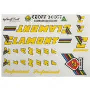 Clamont decals for Gefsco Geoff Scott Clarence Cyclery retro choices one set