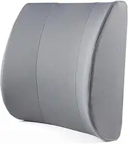 DMI Lumbar Support Pillow for Office or Kitchen Chair, Car Seat or Wheelchair Comes with Removable Washable Cover and Firm Insert to Ease Lower Back Pain and Discomfort While Improving Posture, Gray