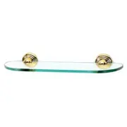 Alno A9050-18-PB/NL Embassy Bath 18" Glass Shelf w/Brackets Unlacquered Brass