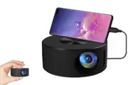 Mini Smart 180P Phone Projector Portable Nightlight for Home Bedroom-Black