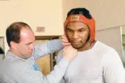 Mike Tyson prepares for a workout with trainer Kevin Rooney in Atl- Old Photo