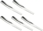 OFFSCH 5pcs Stainless Steel Mini Soup Spoons Multifunctional Flat Spoon for Coffee Tea Dessert Home Hotel Restaurant Easy to Clean Non Slip Handle