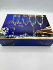 4 Baroque 24 Kt Gold And Platinum Crystal Stemware
