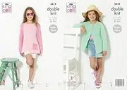 King Cole 5612 Knitting Pattern Girls Cardigan and Sweater in Paradise Beaches DK