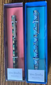 Vera Bradley Toucan Party Pineapple & Go Fish Blue Refillable Pen Black Ink NWT