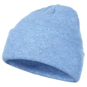 Beanie Hat for Women Men, Warm Cuffed Knit Hat for Skiing One Size Light Blue