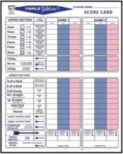 250 Triple Score Sheets for Yahtzee Game