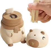 Automatic Toothpick Dispenser - Floss Stick Dispenser,Automatic Jar Bucket Organizer Cute Capybara Design for Kitchen Fridge Bathroom Restaurant Car