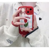 在飛比找蝦皮購物優惠-ins韓風紅色小花iphone情侶百搭閨蜜手機殼