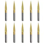 10Pcs/Set for Coated PCB Engraving 15° 0.1mm CNC Bit Router Too