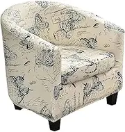 Club Chair Slipcover, Stretch Printed Tub Chair Cover Barrel Chair Slipcover Armchair Sofa Cover Removable Elastic Furniture Protector, Arm Chair Cover (Color : #60)
