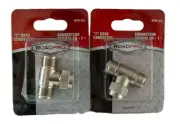 2-Pack RoadPro RPM-358 CB Radio UHF "T" Coax Cable Connector Female-Male-Female