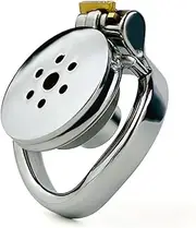 Stainless Steel Flat Short Chastity Cage Lock to Prevent Erection Men's Metal Penis Cage Exercise Cock Cage Anti-Escape Chastity Device Sex Toy