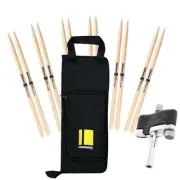 ProMark Drum Sticks (6 pr) Stick Bag & Evans Torque Key Bundle