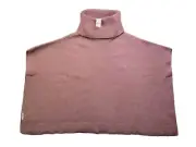 NEW - Ann Taylor Women's XS / Small Dusty Pink Rose Chunky Ribbed Funnel Poncho