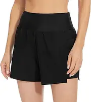 [JENEARY] Women's 3" Swim Board Shorts High Waisted Tummy Control Swimwear Trunk Swim Shorts