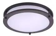 12" LED Semi Flush Mount Ceiling Light Fixture, 15W, 3CCT, 1050LM, Black
