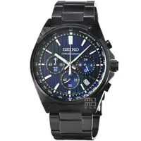 在飛比找momo購物網優惠-【SEIKO 精工】精工超霸三眼計時賽車鋼帶錶 -IP黑(S